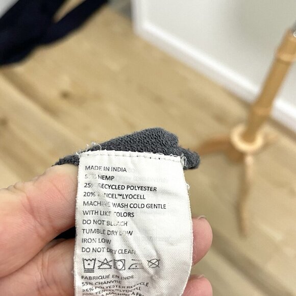 prAna Hemp Blend Faux Wrap High-Low Pull-On Skirt Pockets Gray size Medium - Picture 7 of 7